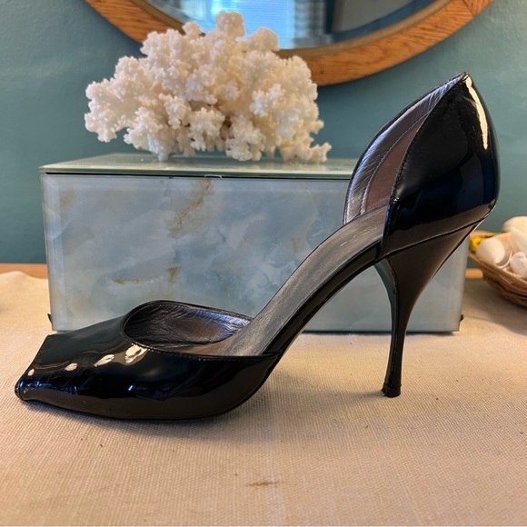 PRADA d’Orsay Patent Leather Peeptoe Heels - Picture 7 of 13